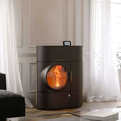 Poêle mixte hybride Austroflamm vendu par MCZ STORE Rennes, Redon, Châteaubriant