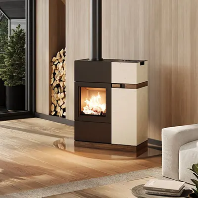 Poêle mixte hybride Austroflamm vendu par MCZ STORE Rennes, Redon, Châteaubriant