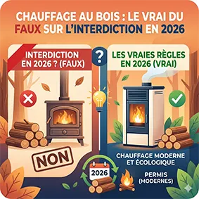 le vrai du faux sur l'interdiction du chauffage au bois en 2026